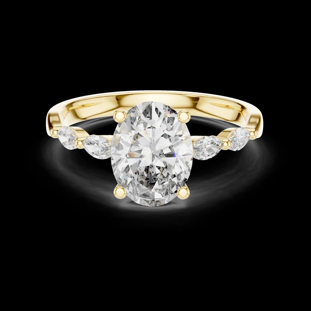 Oval Cut Marquise Lab Grown Diamond Ring - Image 3 Oval Cut Marquise Lab Grown Diamond Ring, view 3 of 6