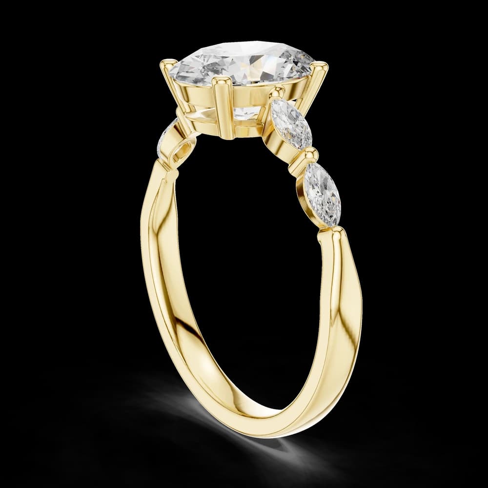 Oval Cut Marquise Lab Grown Diamond Ring - Image 4 Oval Cut Marquise Lab Grown Diamond Ring, view 4 of 6