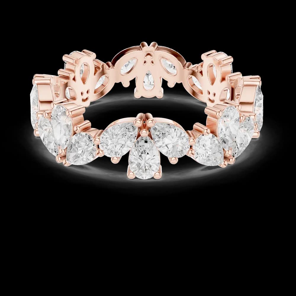 Cluster Pear Cut Diamond Eternity Band - Image 1 Cluster Pear Cut Diamond Eternity Band, view 1 of 6