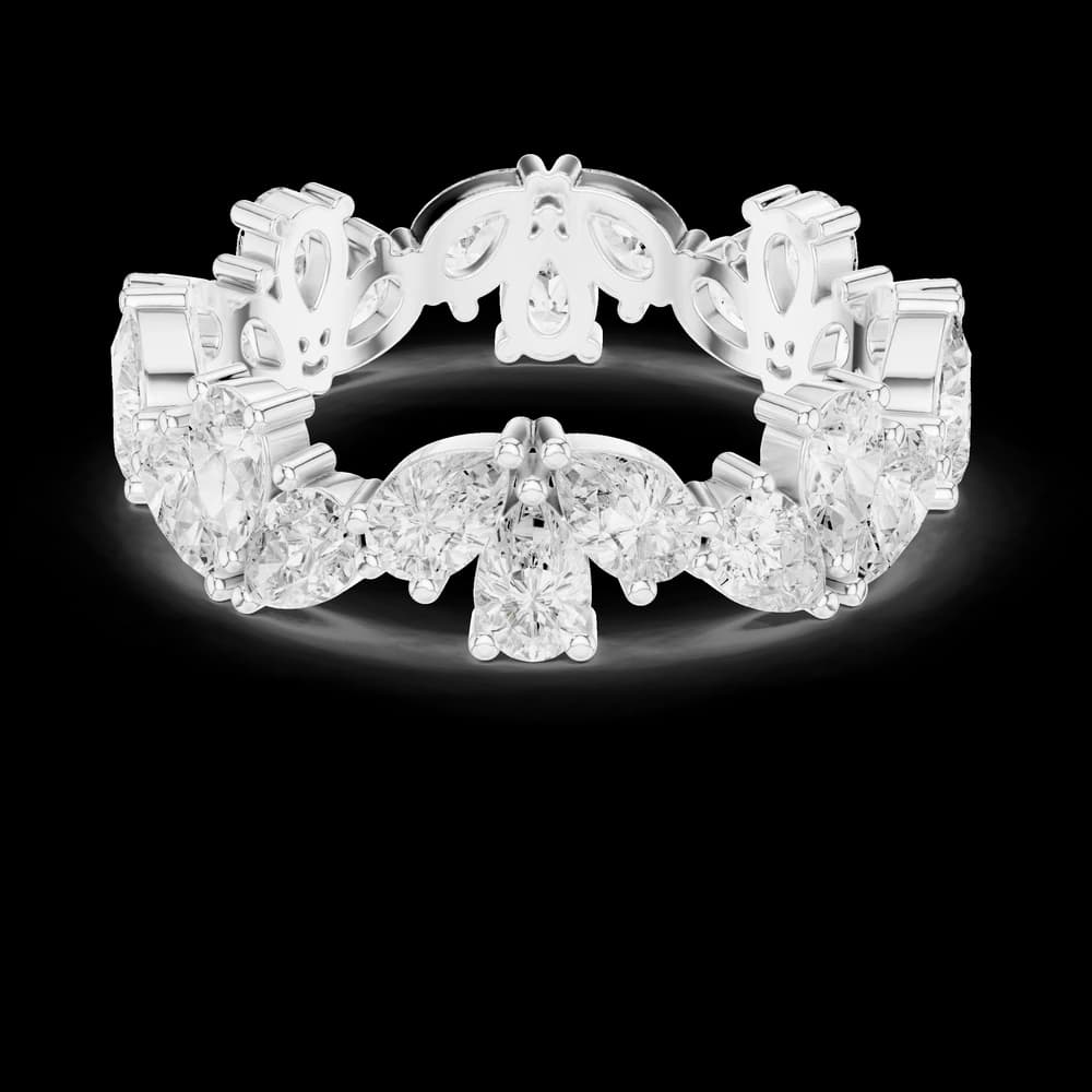 Cluster Pear Cut Diamond Eternity Band - Image 2 Cluster Pear Cut Diamond Eternity Band, view 2 of 6