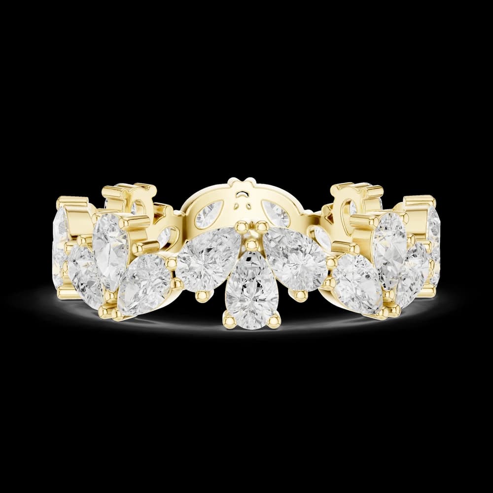 Cluster Pear Cut Diamond Eternity Band - Image 3 Cluster Pear Cut Diamond Eternity Band, view 3 of 6