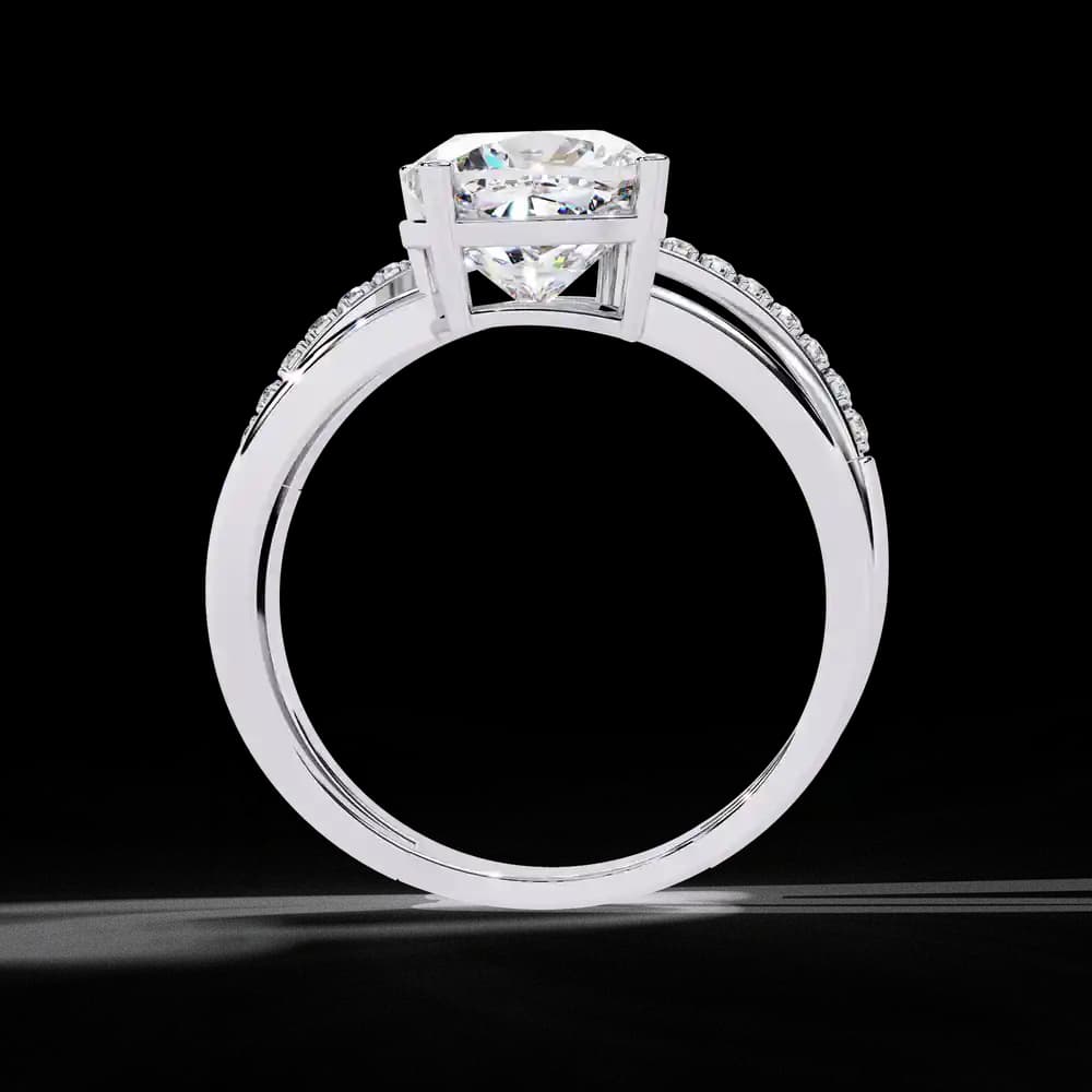 Eclipse Elegance Split-Shank Cushion Lab Grown Diamond Ring - Image 2 Eclipse Elegance Split-Shank Cushion Lab Grown Diamond Ring, view 2 of 9