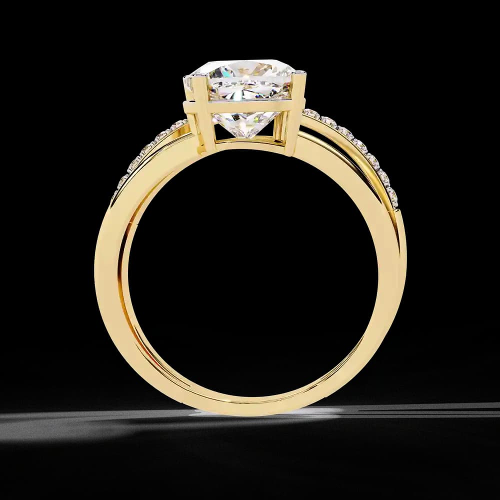 Eclipse Elegance Split-Shank Cushion Lab Grown Diamond Ring - Image 3 Eclipse Elegance Split-Shank Cushion Lab Grown Diamond Ring, view 3 of 9
