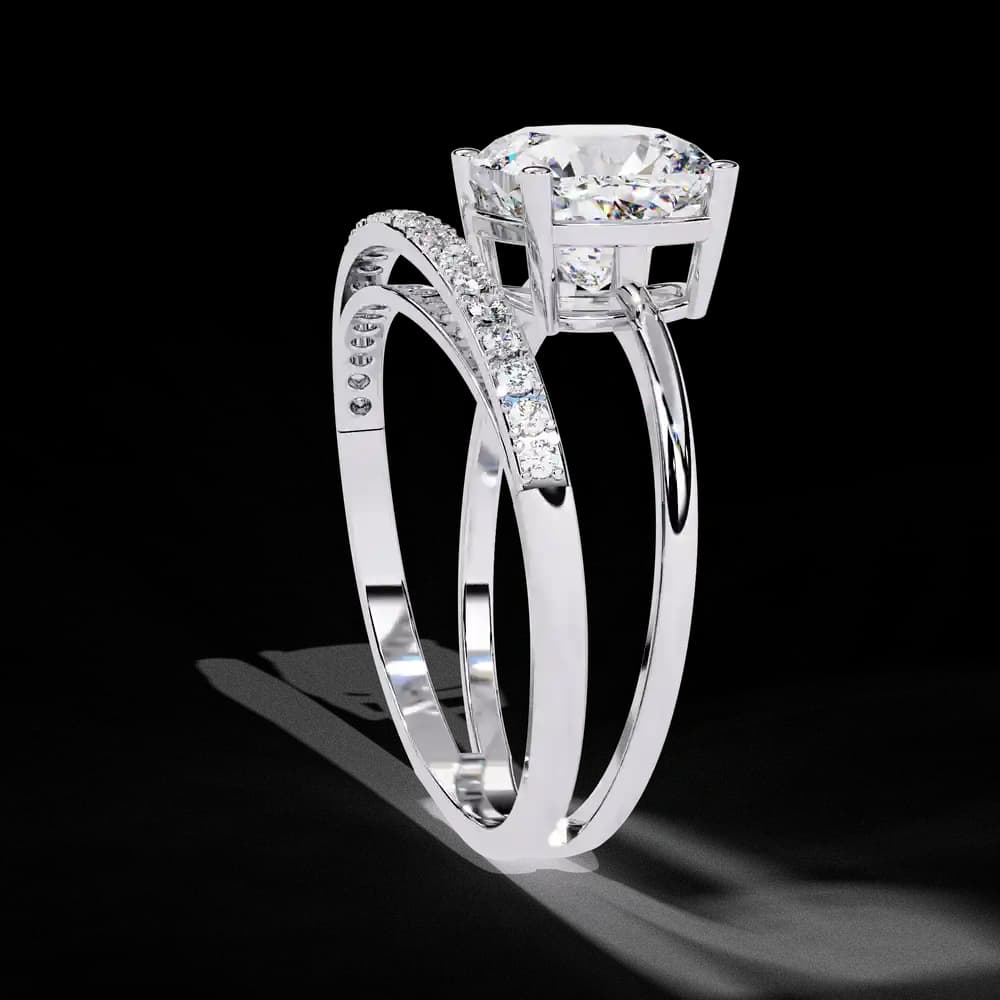Eclipse Elegance Split-Shank Cushion Lab Grown Diamond Ring - Image 5 Eclipse Elegance Split-Shank Cushion Lab Grown Diamond Ring, view 5 of 9
