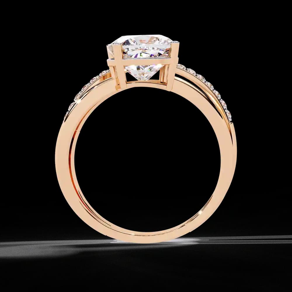 Eclipse Elegance Split-Shank Cushion Lab Grown Diamond Ring - Image 7 Eclipse Elegance Split-Shank Cushion Lab Grown Diamond Ring, view 7 of 9