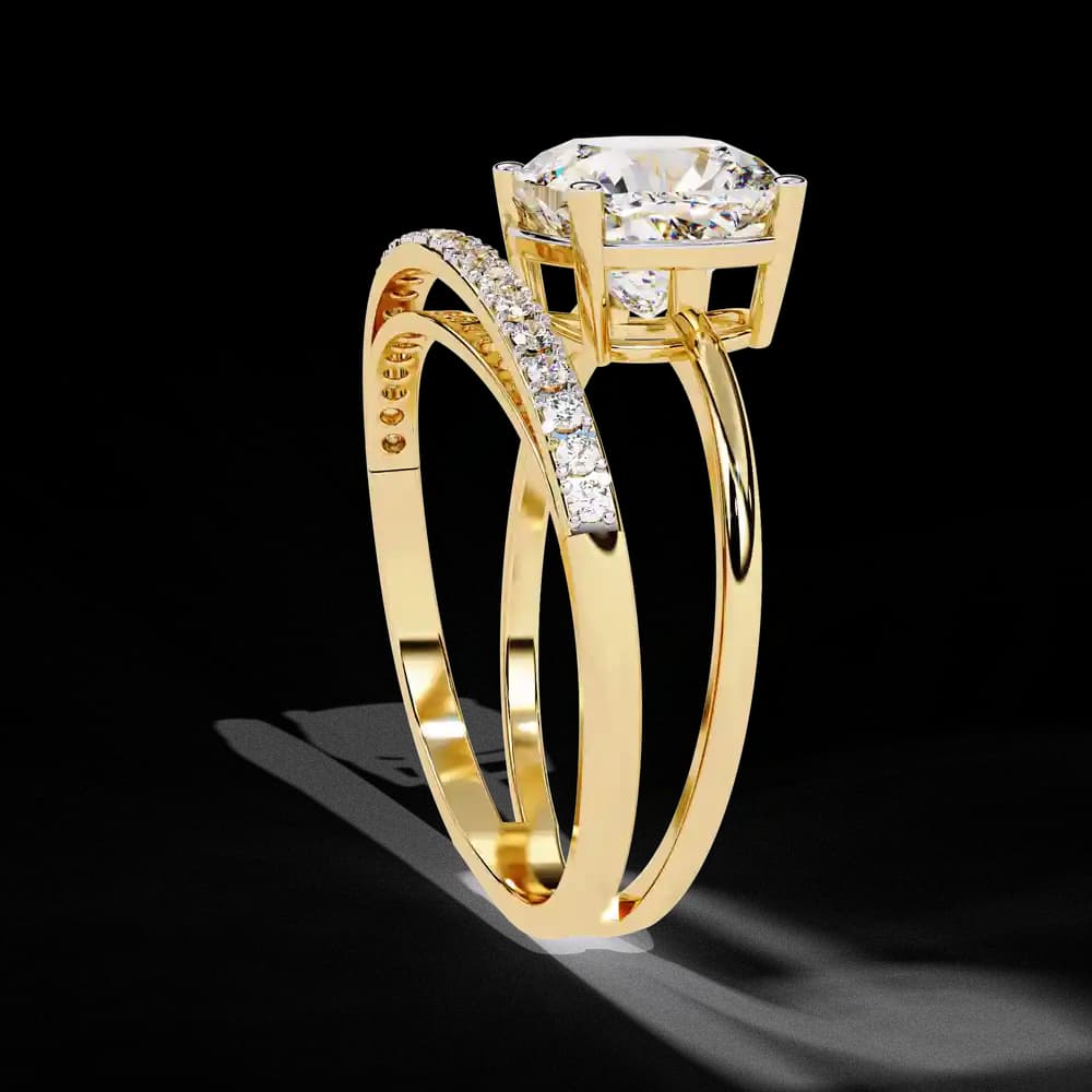 Eclipse Elegance Split-Shank Cushion Lab Grown Diamond Ring - Image 8 Eclipse Elegance Split-Shank Cushion Lab Grown Diamond Ring, view 8 of 9