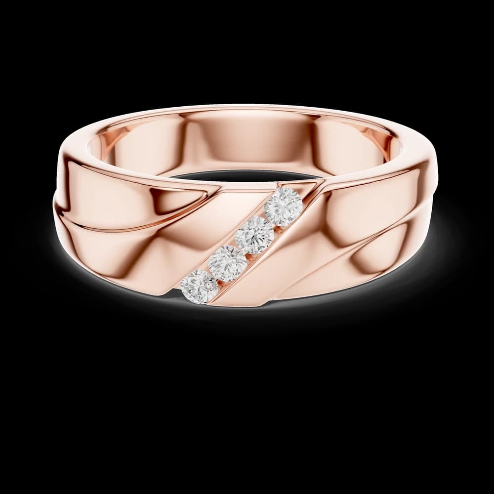 Diagonal Channel Set Four-Stone Diamond Ring - Image 1 Diagonal Channel Set Four-Stone Diamond Ring, view 1 of 6