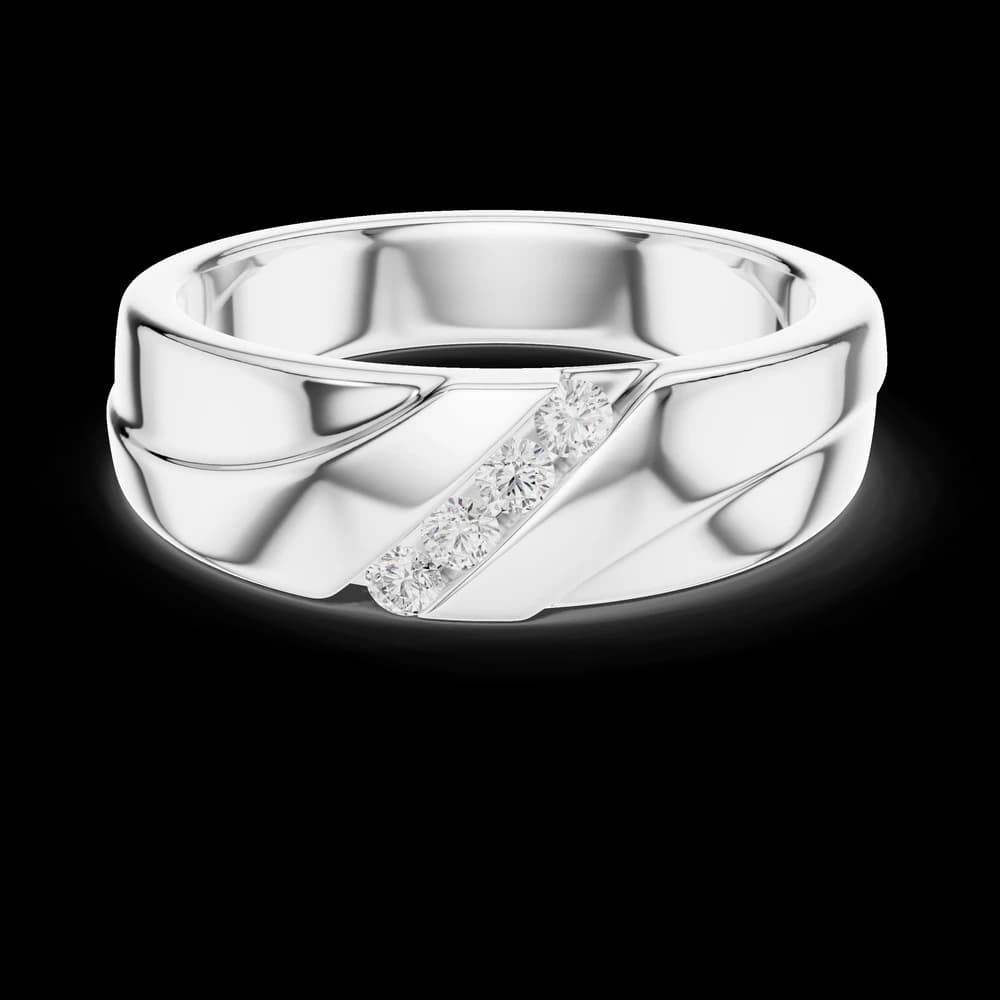 Diagonal Channel Set Four-Stone Diamond Ring - Image 2 Diagonal Channel Set Four-Stone Diamond Ring, view 2 of 6
