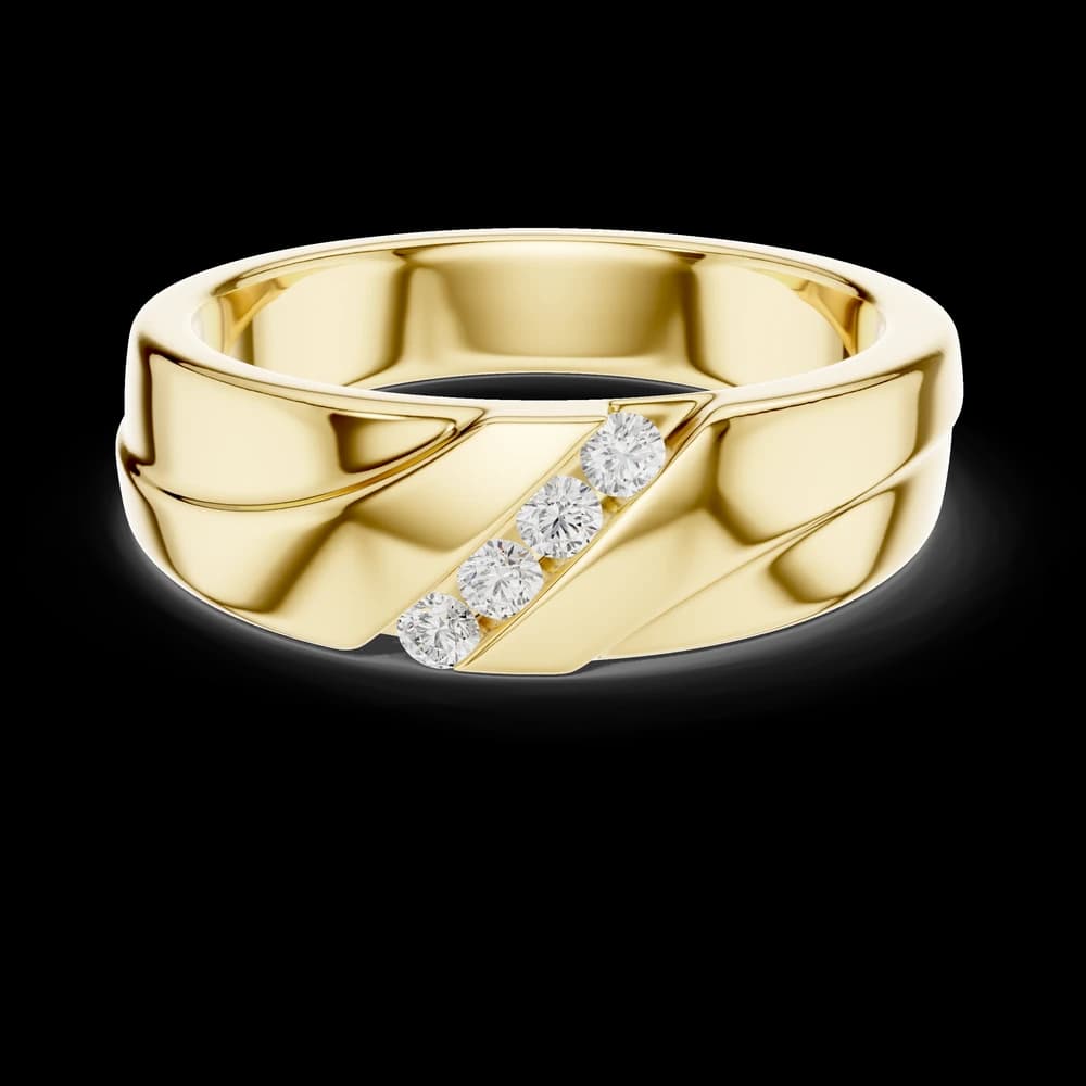Diagonal Channel Set Four-Stone Diamond Ring - Image 3 Diagonal Channel Set Four-Stone Diamond Ring, view 3 of 6