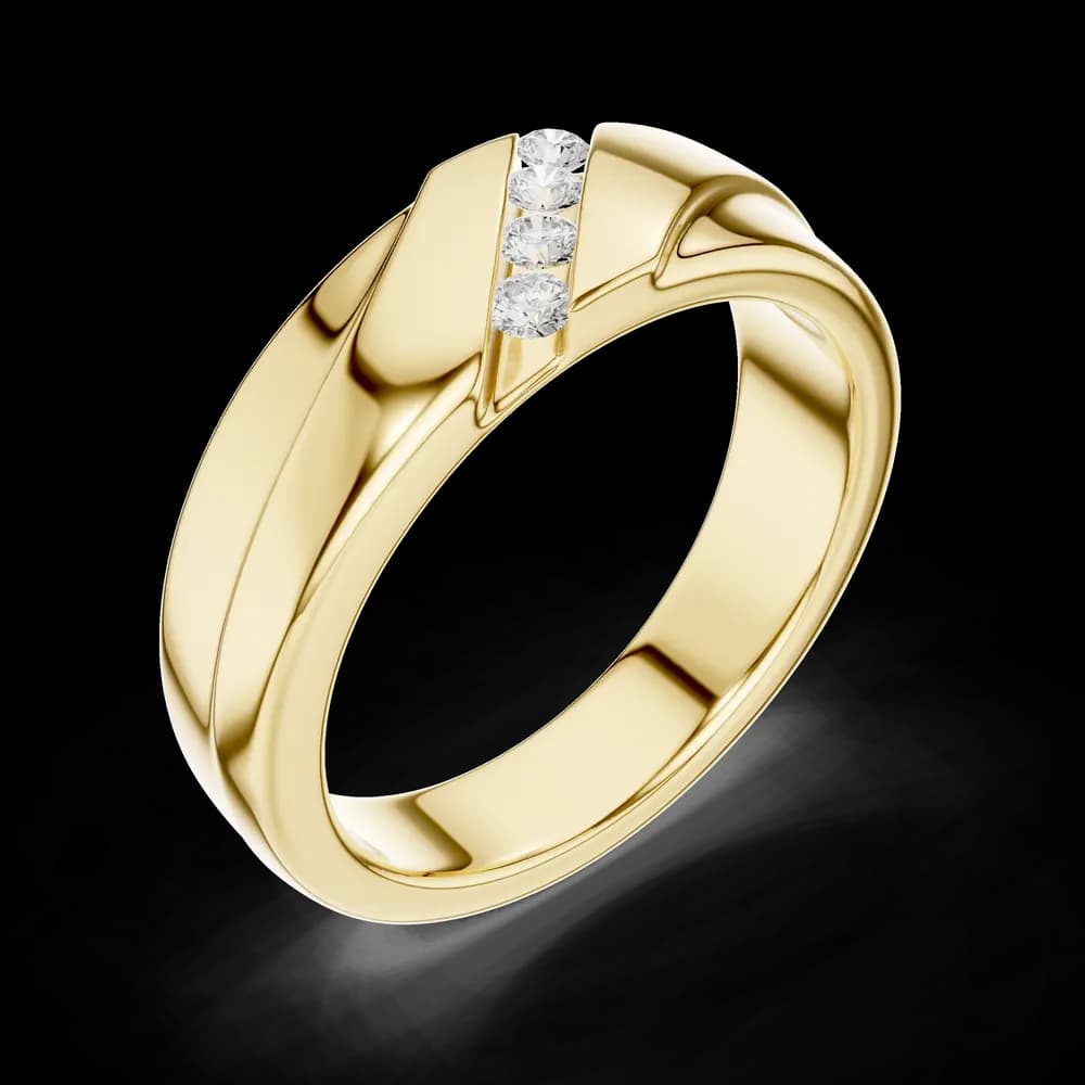 Diagonal Channel Set Four-Stone Diamond Ring - Image 5 Diagonal Channel Set Four-Stone Diamond Ring, view 5 of 6