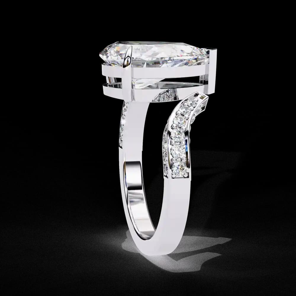 Split Shank pear shaped Lab Grown Diamond ring - Image 12 Split Shank pear shaped Lab Grown Diamond ring, view 12 of 15