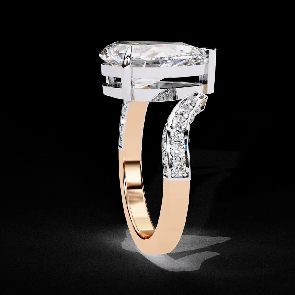 Split Shank pear shaped Lab Grown Diamond ring - Image 13 Split Shank pear shaped Lab Grown Diamond ring, view 13 of 15