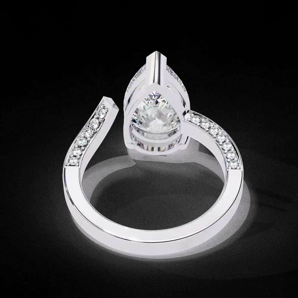 Split Shank pear shaped Lab Grown Diamond ring - Image 5 Split Shank pear shaped Lab Grown Diamond ring, view 5 of 15