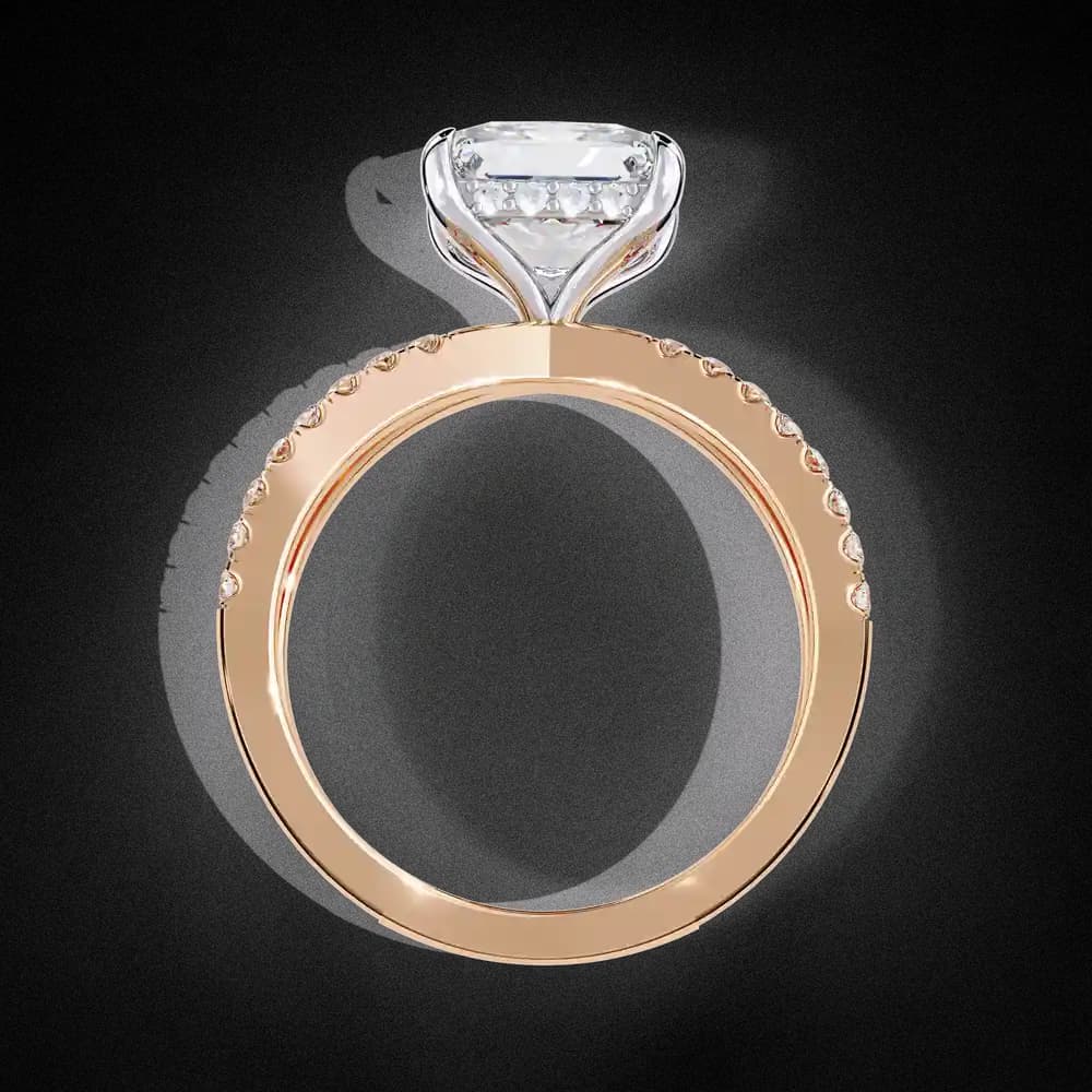 Split Shank Princess Lab Grown Diamond Solitaire Ring - Image 14 Split Shank Princess Lab Grown Diamond Solitaire Ring, view 14 of 14