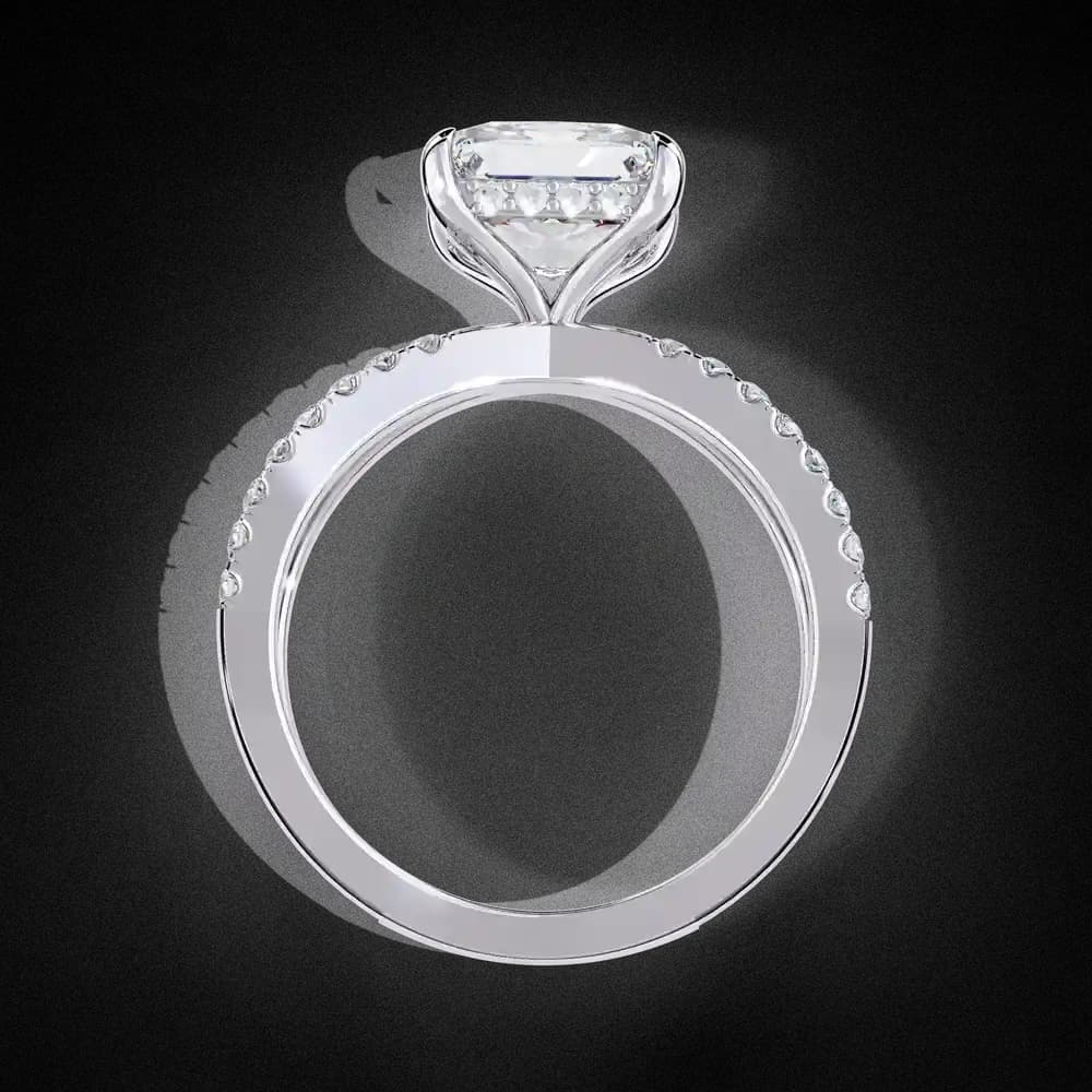 Split Shank Princess Lab Grown Diamond Solitaire Ring - Image 8 Split Shank Princess Lab Grown Diamond Solitaire Ring, view 8 of 14
