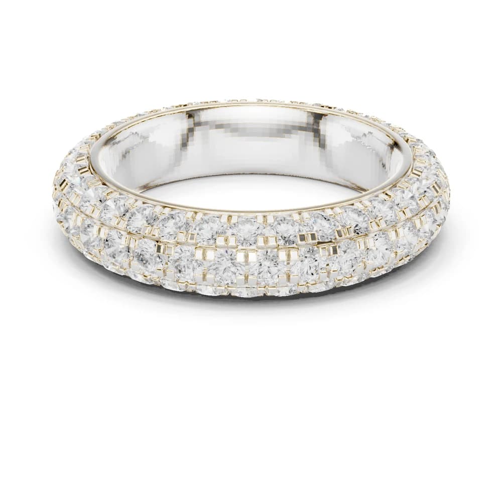 Triple-Row Round Pave Dome Lab Grown Eternity Band - Image 2 Triple-Row Round Pave Dome Lab Grown Eternity Band, view 2 of 9