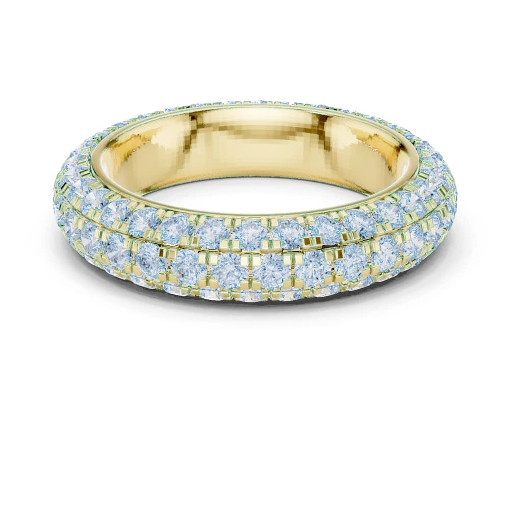 Triple-Row Round Pave Dome Lab Grown Eternity Band - Image 3 Triple-Row Round Pave Dome Lab Grown Eternity Band, view 3 of 9