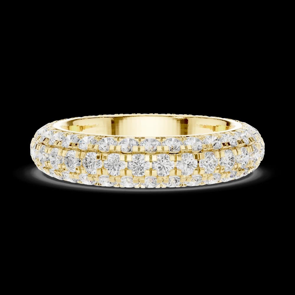Triple-Row Round Pave Dome Lab Grown Eternity Band - Image 9 Triple-Row Round Pave Dome Lab Grown Eternity Band, view 9 of 9