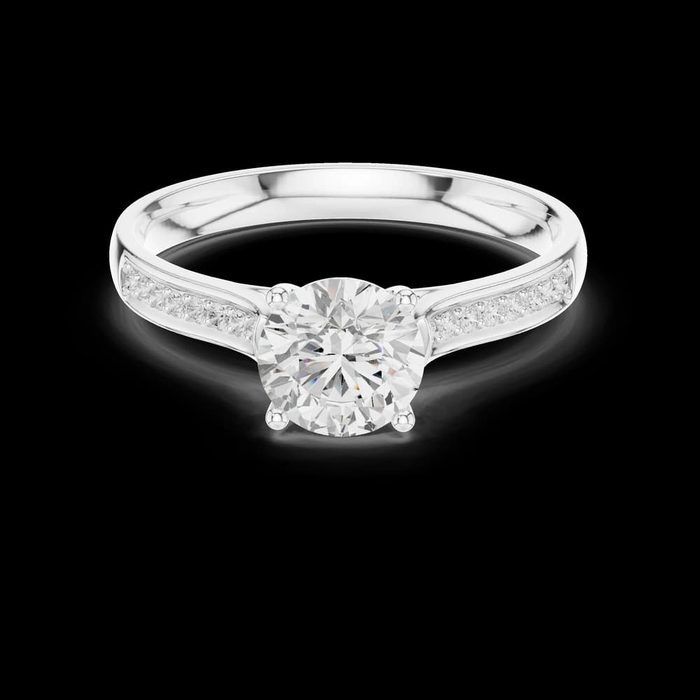 Round Channel Pave Lab Grown Diamond Ring - Image 2 Round Channel Pave Lab Grown Diamond Ring, view 2 of 6