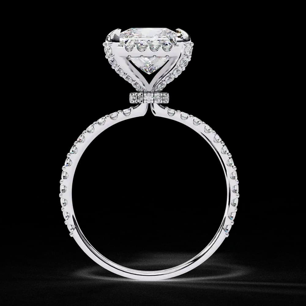 Classic Princess Diamond Pave Lab Grown Diamond Ring - Image 11 Classic Princess Diamond Pave Lab Grown Diamond Ring, view 11 of 12