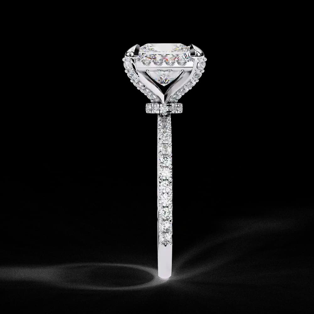 Classic Princess Diamond Pave Lab Grown Diamond Ring - Image 6 Classic Princess Diamond Pave Lab Grown Diamond Ring, view 6 of 12