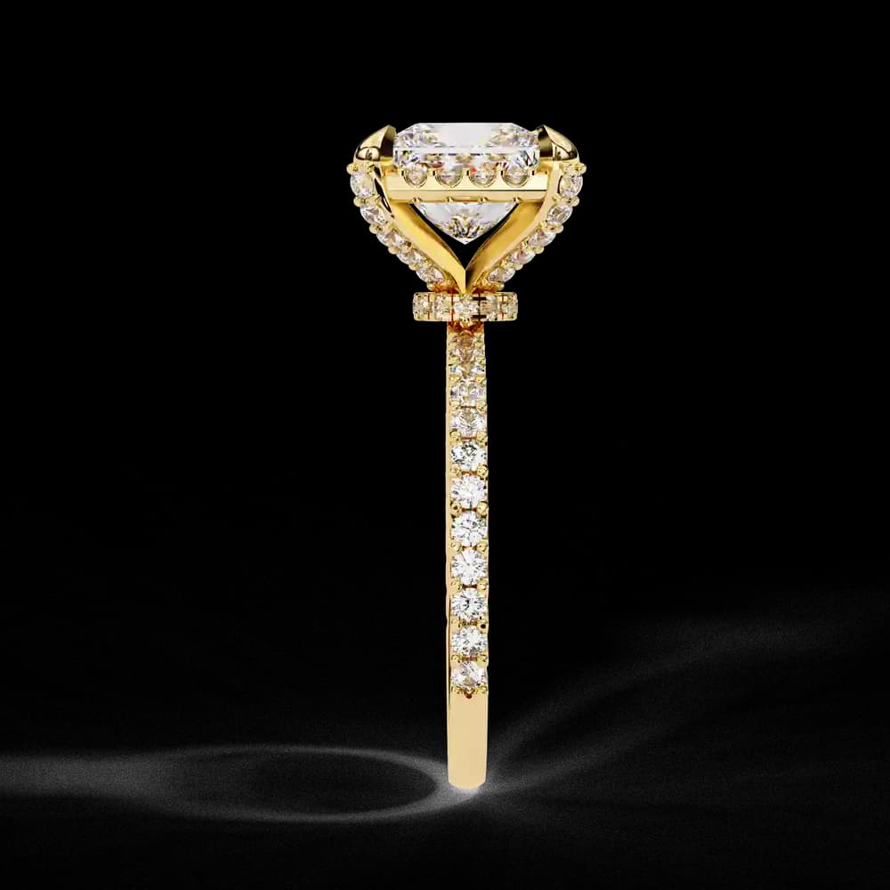 Classic Princess Diamond Pave Lab Grown Diamond Ring - Image 7 Classic Princess Diamond Pave Lab Grown Diamond Ring, view 7 of 12