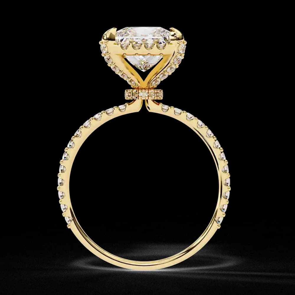 Classic Princess Diamond Pave Lab Grown Diamond Ring - Image 8 Classic Princess Diamond Pave Lab Grown Diamond Ring, view 8 of 12
