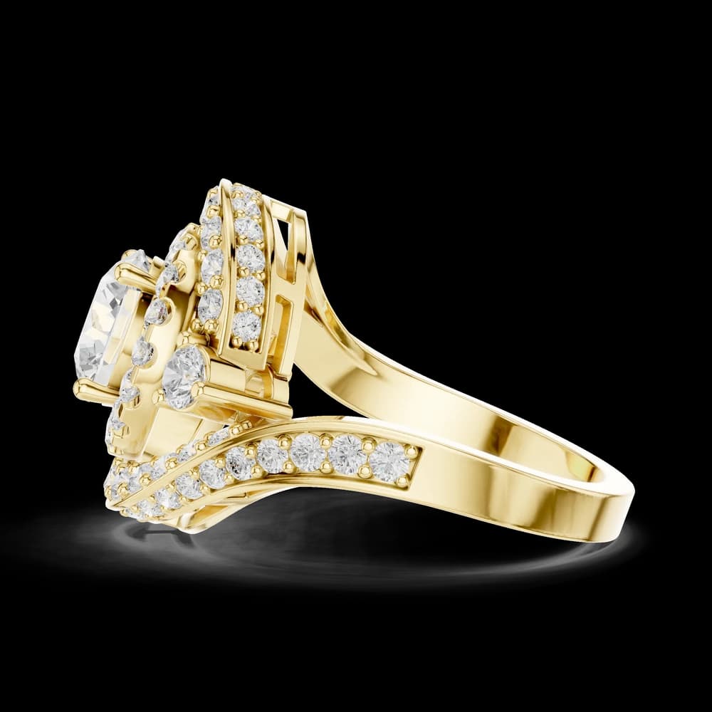 Double Halo Round Pave Lab Grown Diamond Ring - Image 6 Double Halo Round Pave Lab Grown Diamond Ring, view 6 of 6