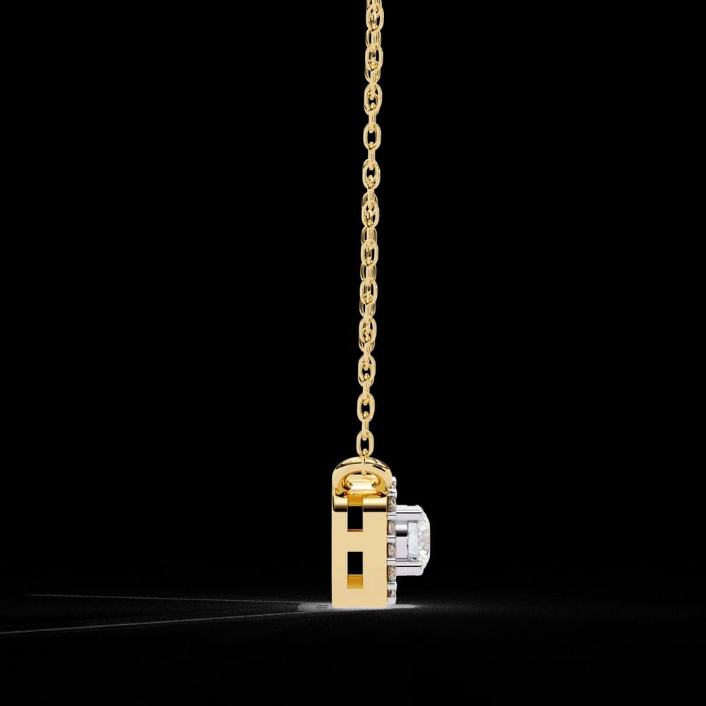 Square Halo Lab Grown Diamond Pendant Necklace - Image 10 Square Halo Lab Grown Diamond Pendant Necklace, view 10 of 11