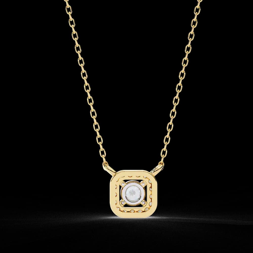 Square Halo Lab Grown Diamond Pendant Necklace - Image 11 Square Halo Lab Grown Diamond Pendant Necklace, view 11 of 11