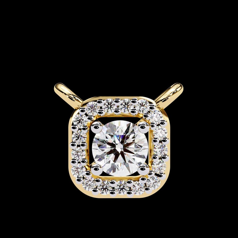 Square Halo Lab Grown Diamond Pendant Necklace - Image 4 Square Halo Lab Grown Diamond Pendant Necklace, view 4 of 11