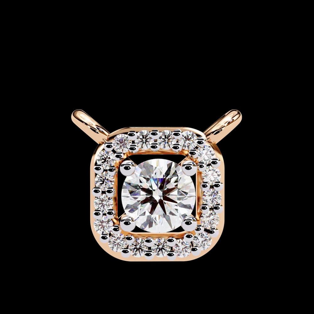 Square Halo Lab Grown Diamond Pendant Necklace - Image 5 Square Halo Lab Grown Diamond Pendant Necklace, view 5 of 11