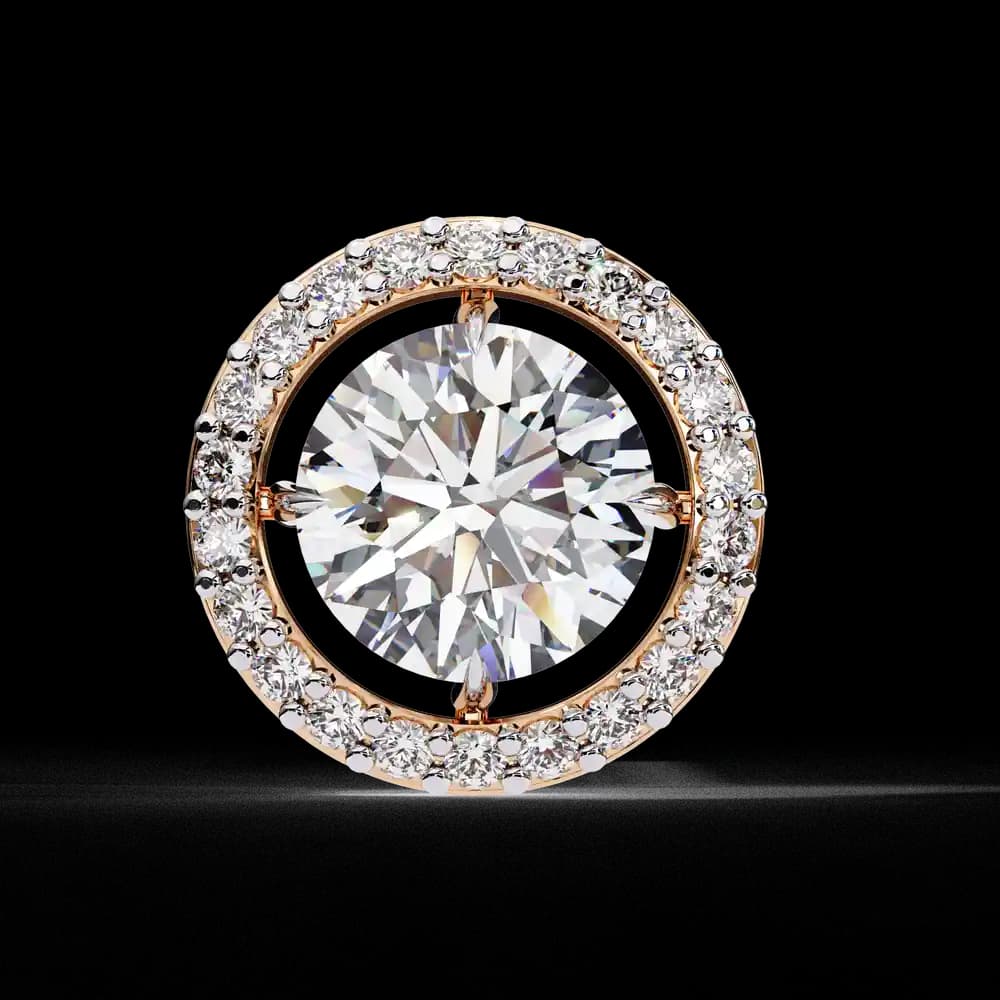 Classic Round Soliatire With Halo Lab Grown Diamond Stud Earrings - Image 2 Classic Round Soliatire With Halo Lab Grown Diamond Stud Earrings, view 2 of 23
