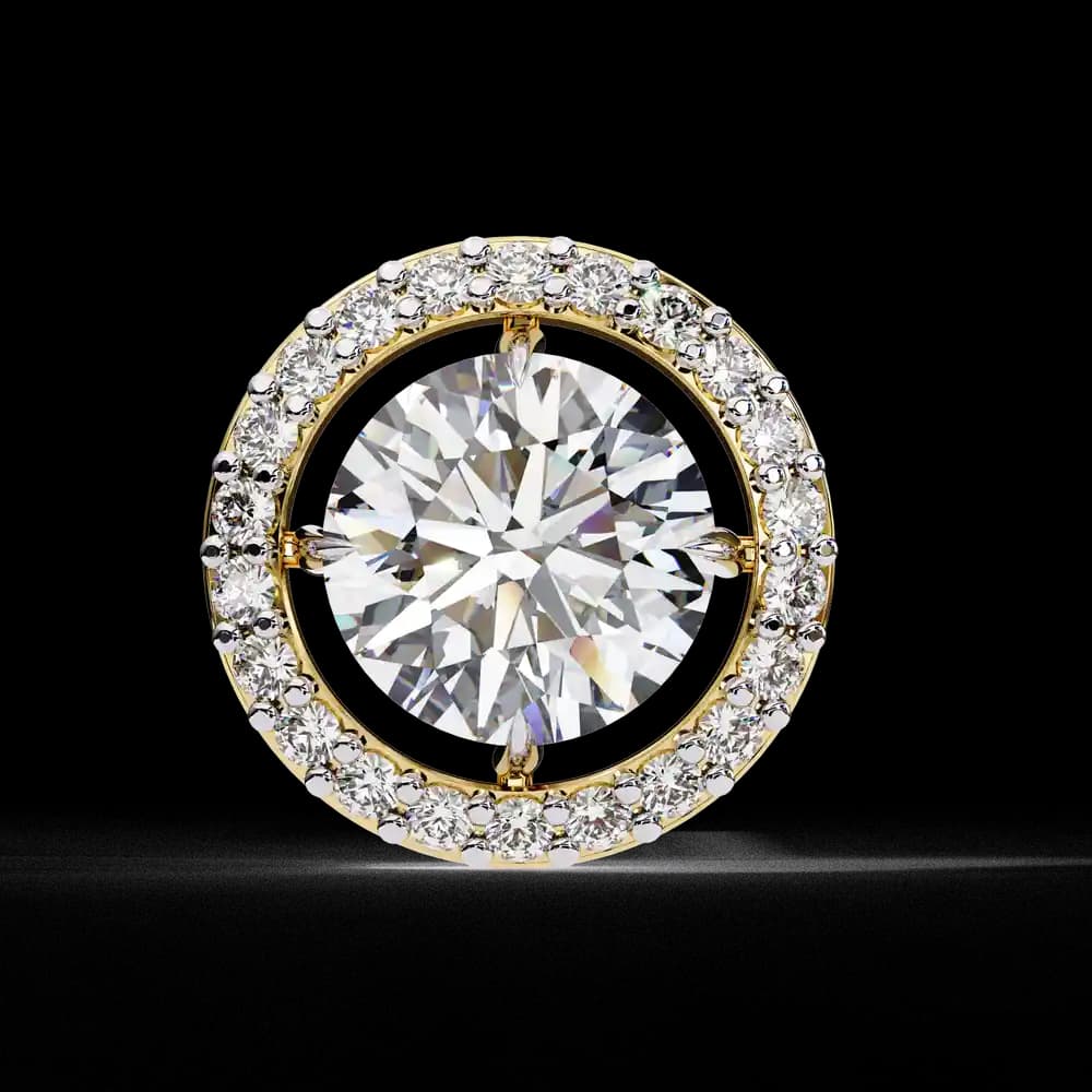 Classic Round Soliatire With Halo Lab Grown Diamond Stud Earrings - Image 21 Classic Round Soliatire With Halo Lab Grown Diamond Stud Earrings, view 21 of 23