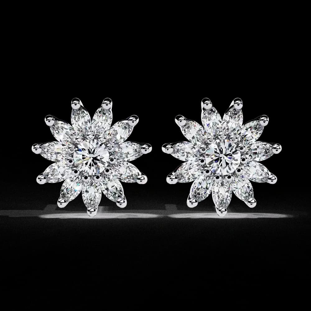 Starburst Lab Grown Diamond Stud Earrings - Image 10 Starburst Lab Grown Diamond Stud Earrings, view 10 of 15