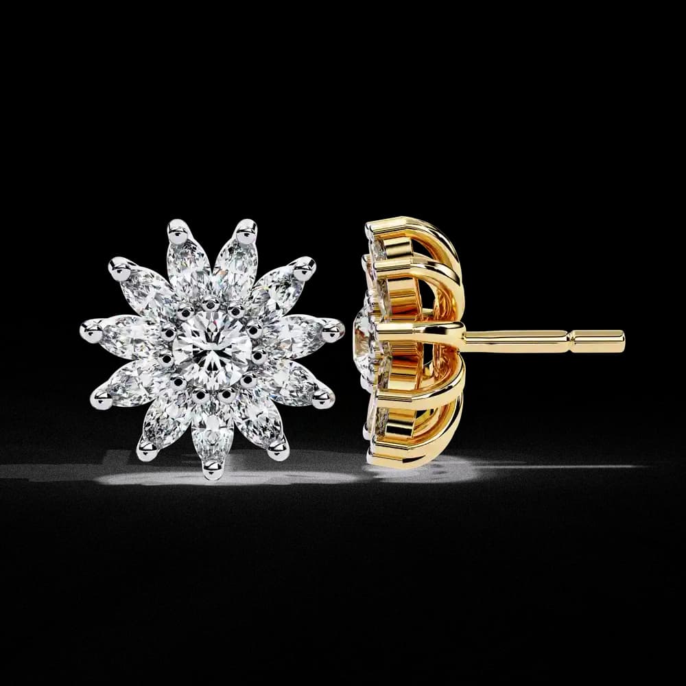 Starburst Lab Grown Diamond Stud Earrings - Image 11 Starburst Lab Grown Diamond Stud Earrings, view 11 of 15