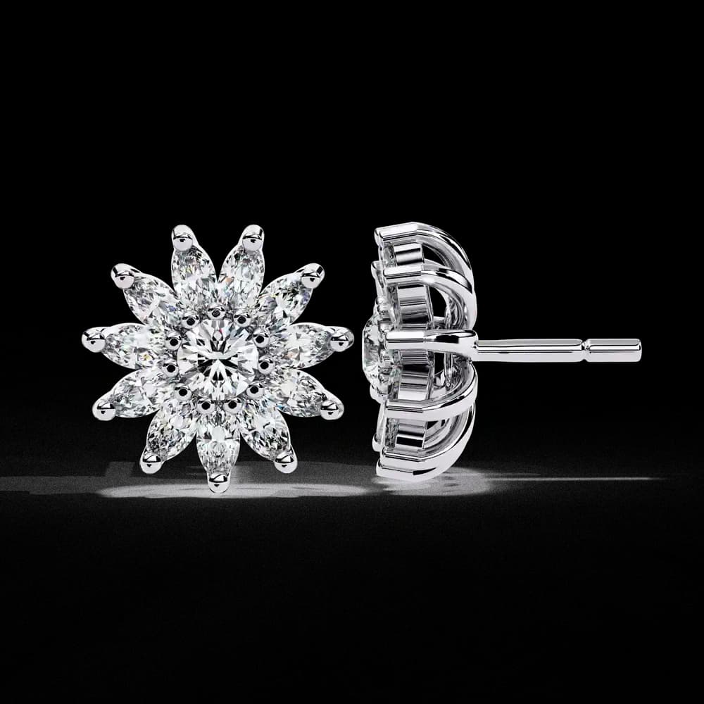 Starburst Lab Grown Diamond Stud Earrings - Image 5 Starburst Lab Grown Diamond Stud Earrings, view 5 of 15