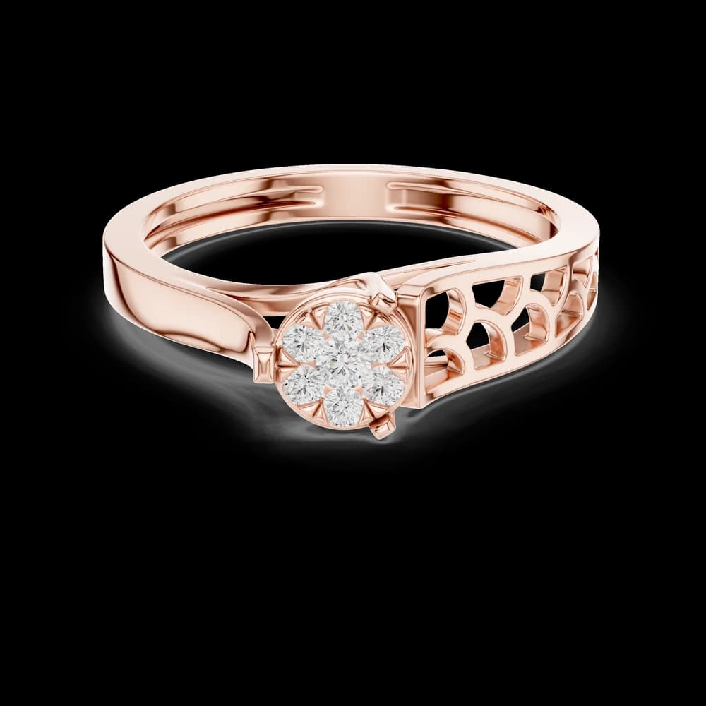 Round Cluster Filigree Lab Grown Diamond Ring - Image 1 Round Cluster Filigree Lab Grown Diamond Ring, view 1 of 6