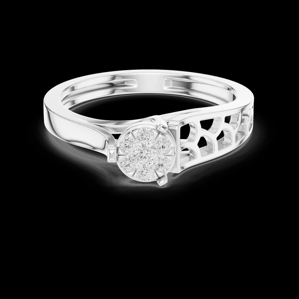 Round Cluster Filigree Lab Grown Diamond Ring - Image 2 Round Cluster Filigree Lab Grown Diamond Ring, view 2 of 6