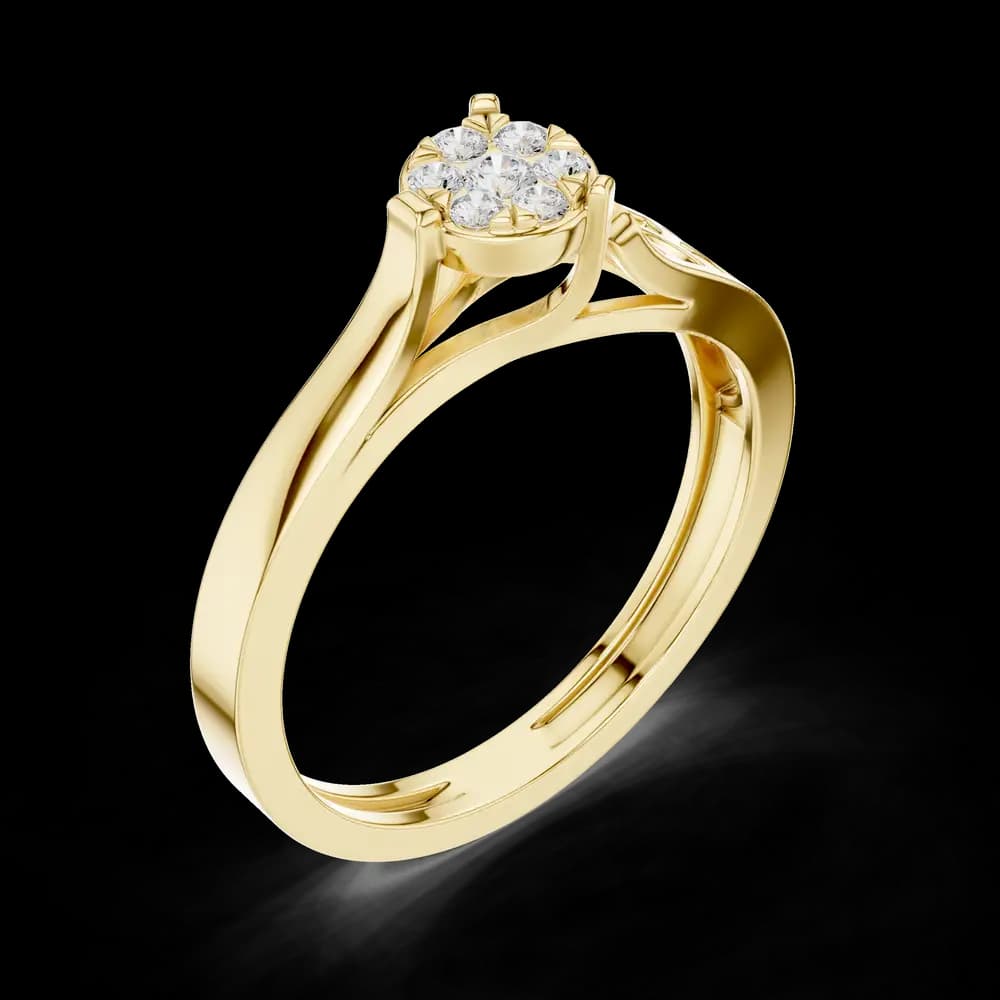 Round Cluster Filigree Lab Grown Diamond Ring - Image 5 Round Cluster Filigree Lab Grown Diamond Ring, view 5 of 6