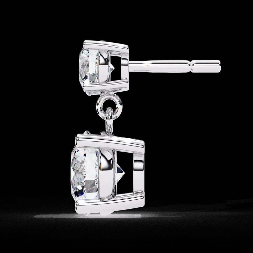 Starlight Round Lab Grown Diamond Cut Solitaire Drop Earrings - Image 10 Starlight Round Lab Grown Diamond Cut Solitaire Drop Earrings, view 10 of 16