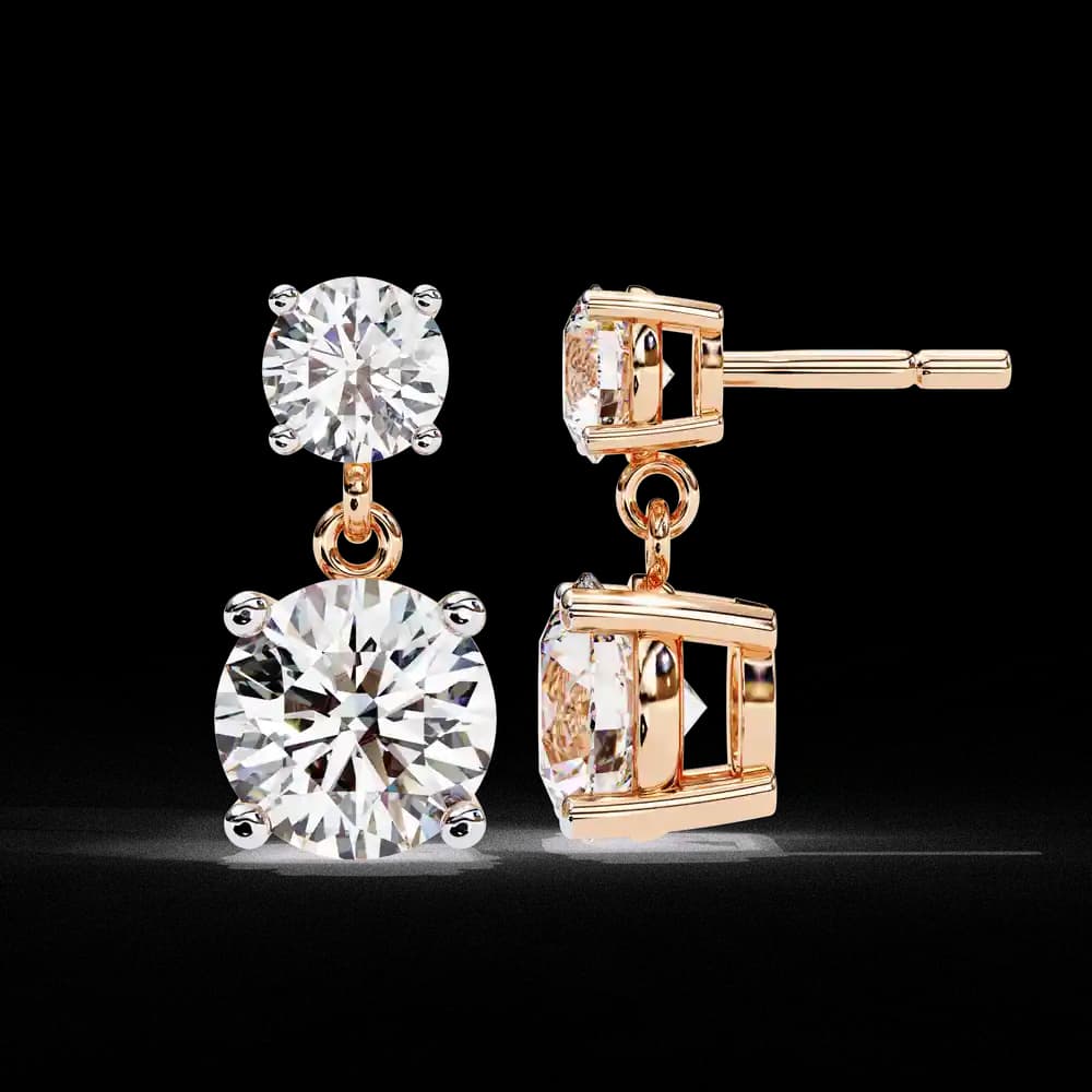 Starlight Round Lab Grown Diamond Cut Solitaire Drop Earrings - Image 15 Starlight Round Lab Grown Diamond Cut Solitaire Drop Earrings, view 15 of 16