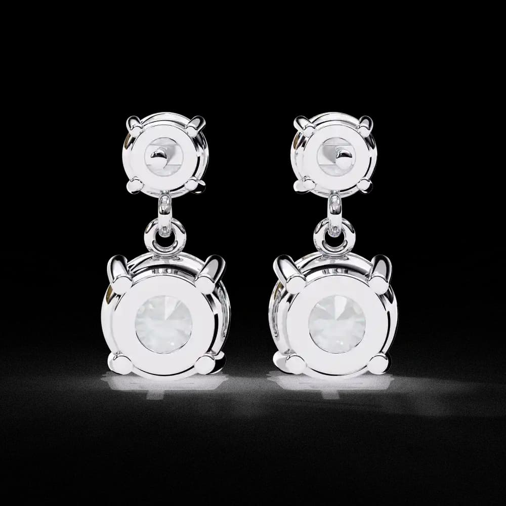 Starlight Round Lab Grown Diamond Cut Solitaire Drop Earrings - Image 2 Starlight Round Lab Grown Diamond Cut Solitaire Drop Earrings, view 2 of 16