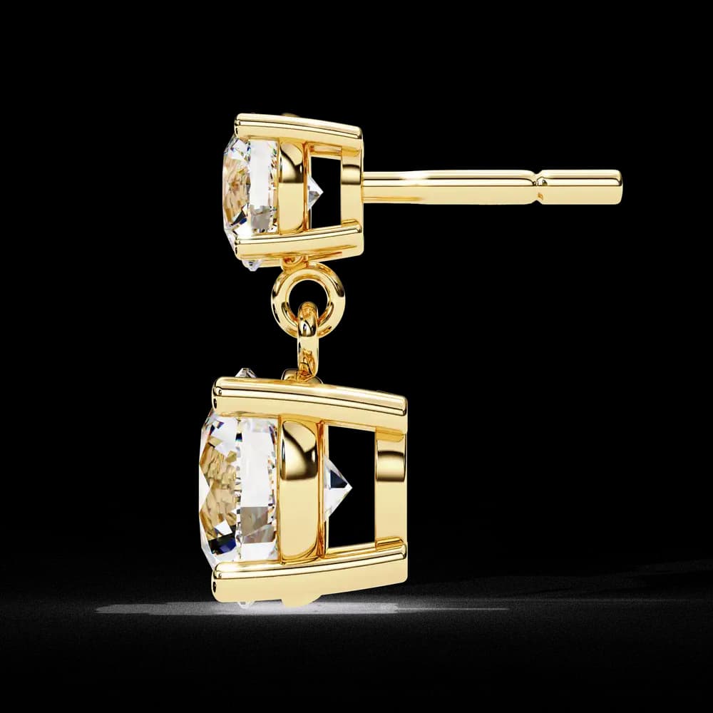 Starlight Round Lab Grown Diamond Cut Solitaire Drop Earrings - Image 3 Starlight Round Lab Grown Diamond Cut Solitaire Drop Earrings, view 3 of 16