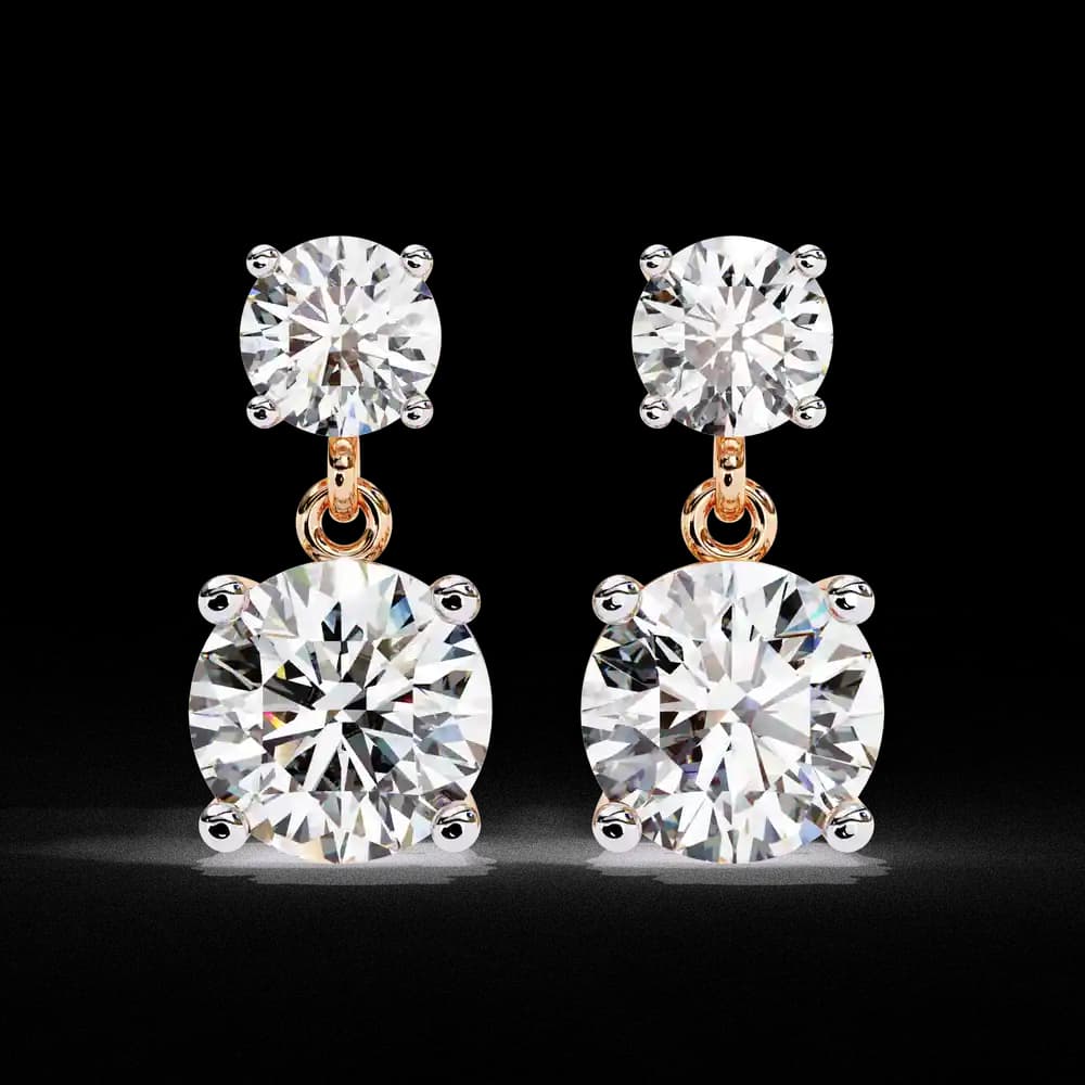 Starlight Round Lab Grown Diamond Cut Solitaire Drop Earrings - Image 5 Starlight Round Lab Grown Diamond Cut Solitaire Drop Earrings, view 5 of 16