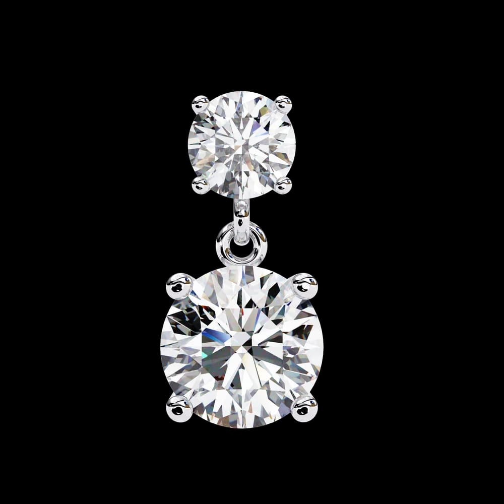 Starlight Round Lab Grown Diamond Cut Solitaire Drop Earrings - Image 6 Starlight Round Lab Grown Diamond Cut Solitaire Drop Earrings, view 6 of 16