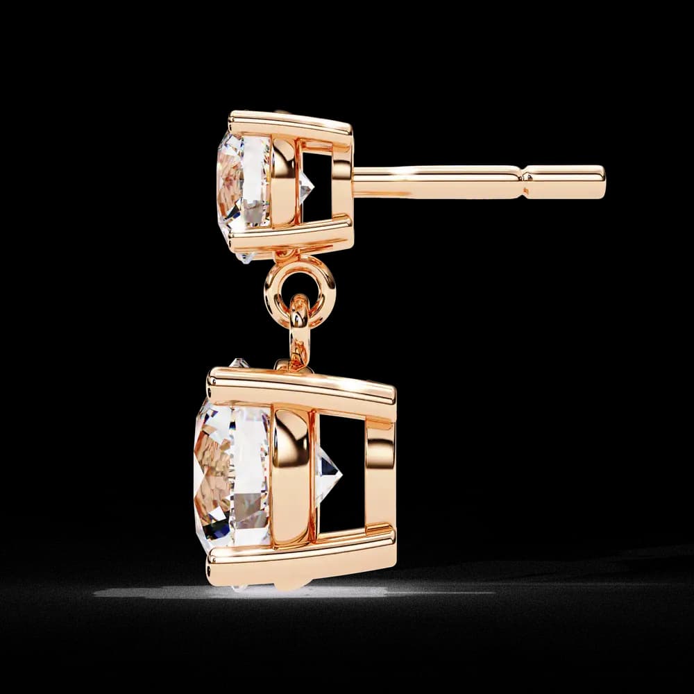 Starlight Round Lab Grown Diamond Cut Solitaire Drop Earrings - Image 9 Starlight Round Lab Grown Diamond Cut Solitaire Drop Earrings, view 9 of 16
