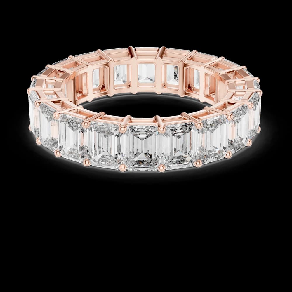 Classic Emerald Cut Lab Grown Eternity Band - Image 1 Classic Emerald Cut Lab Grown Eternity Band, view 1 of 6