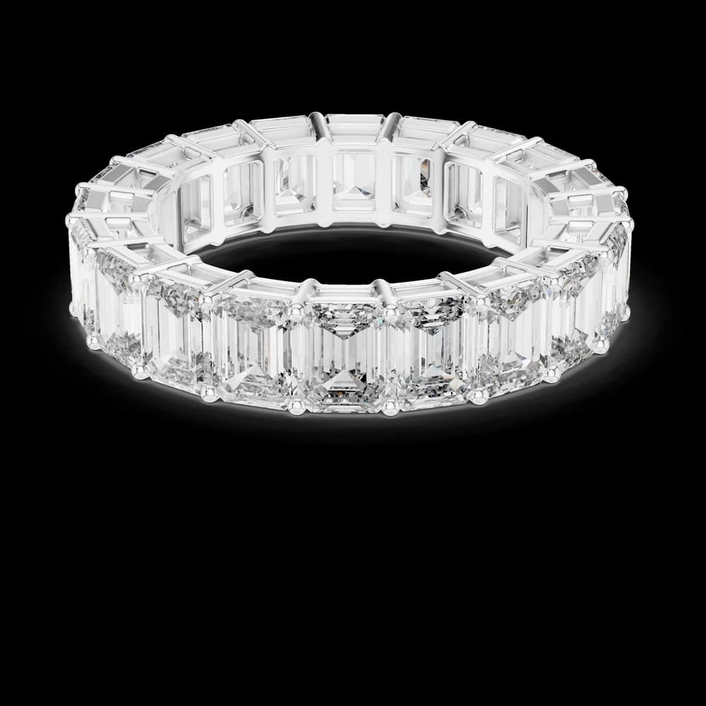 Classic Emerald Cut Lab Grown Eternity Band - Image 2 Classic Emerald Cut Lab Grown Eternity Band, view 2 of 6