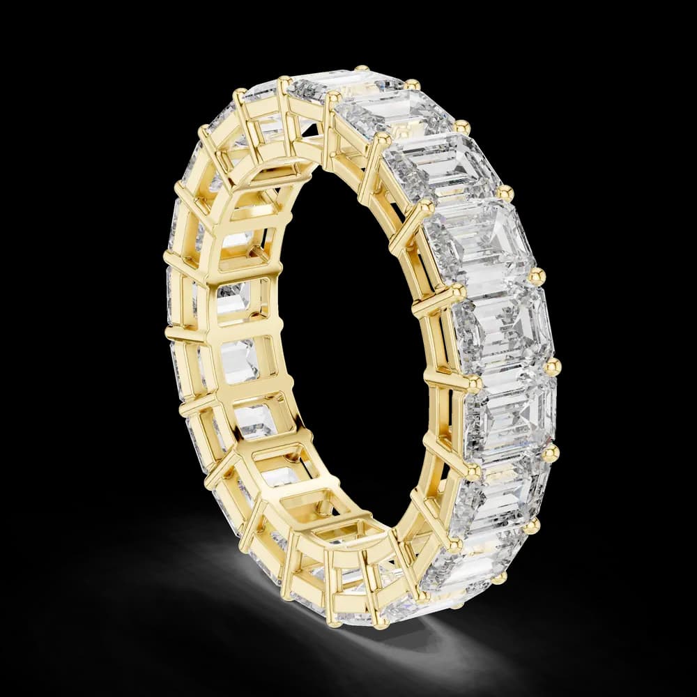 Classic Emerald Cut Lab Grown Eternity Band - Image 4 Classic Emerald Cut Lab Grown Eternity Band, view 4 of 6